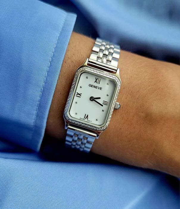 Damski zegarek z białego złota 14k z BRYLANTAMI lwd055wdw&lbw008w Wawa