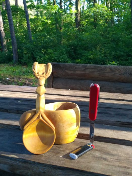Ложка деревянная резная олень сувенир резьба