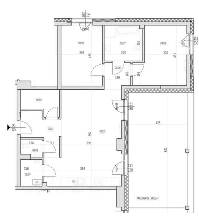 3 pokoje - 57,66 m² + 38,11 m² taras - Iłża. Kameralny obiekt