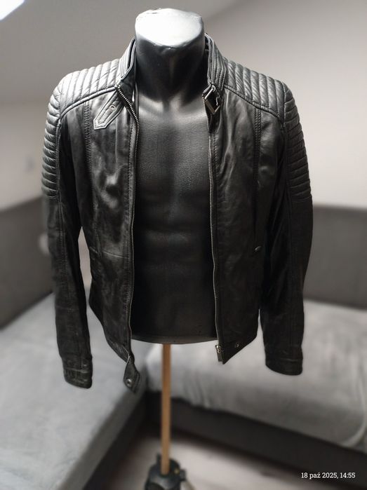 Ramoneska damska skóra naturalna krótka.