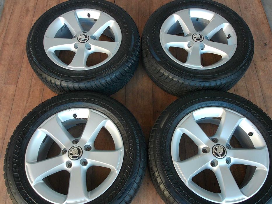 Koła Skoda VW Seat 16x6,5 5x112 ET33 + Bridgestone 205/60/16 96H zima
