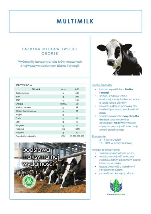 Koncentrat Krowa 44%+Drożdże 25kg karma pasza dla krów mlecznych bydła