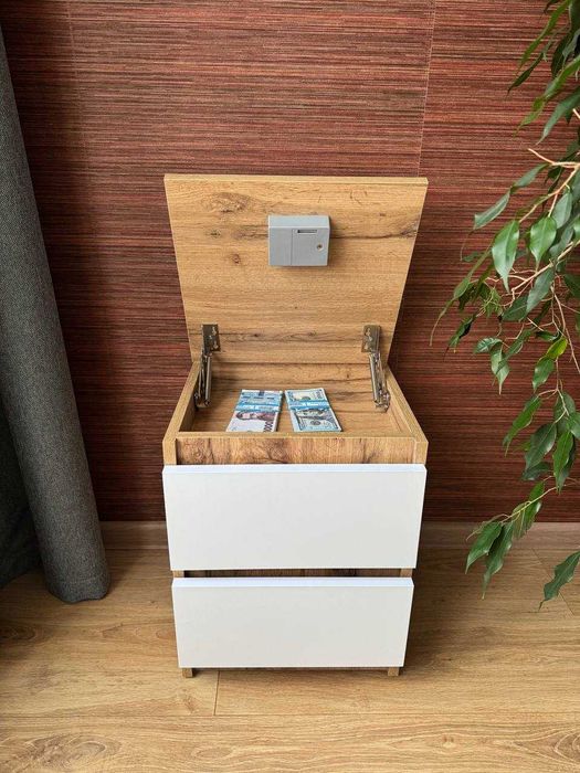 Приліжкова тумба з секретом "Скарбниця"Бетон.Комод,меблі в спальню,дсп