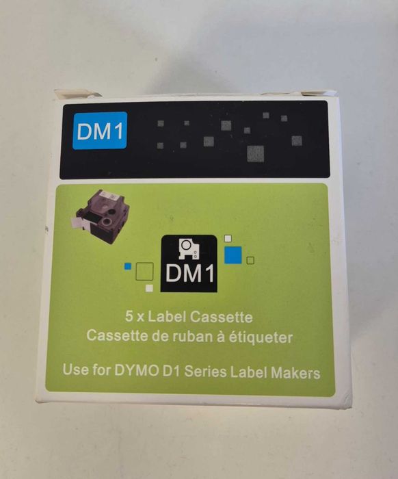 Taśma do DYMO D1 12mm ZESTAW 5 szt 45013 7M BLACK WHITE