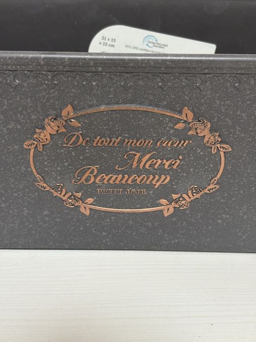 Caixa decorativa “Du fond du cœur, merci beaucoup”