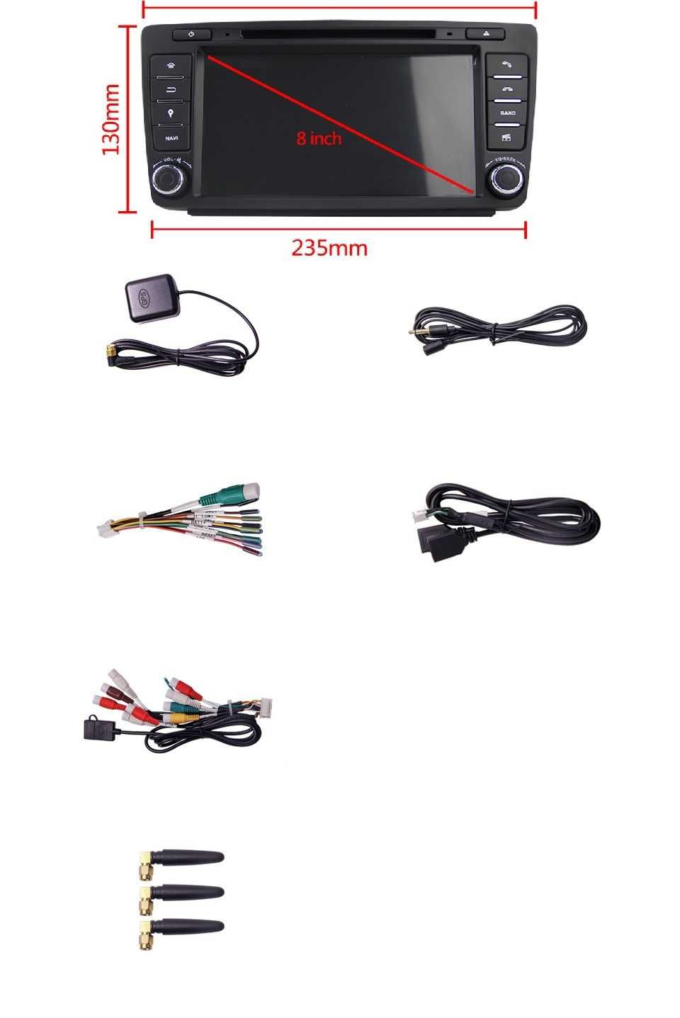 Radio FM RDS DSP CarPlay Android GPS MP3 DVD USB WiFi Skoda Octavia II