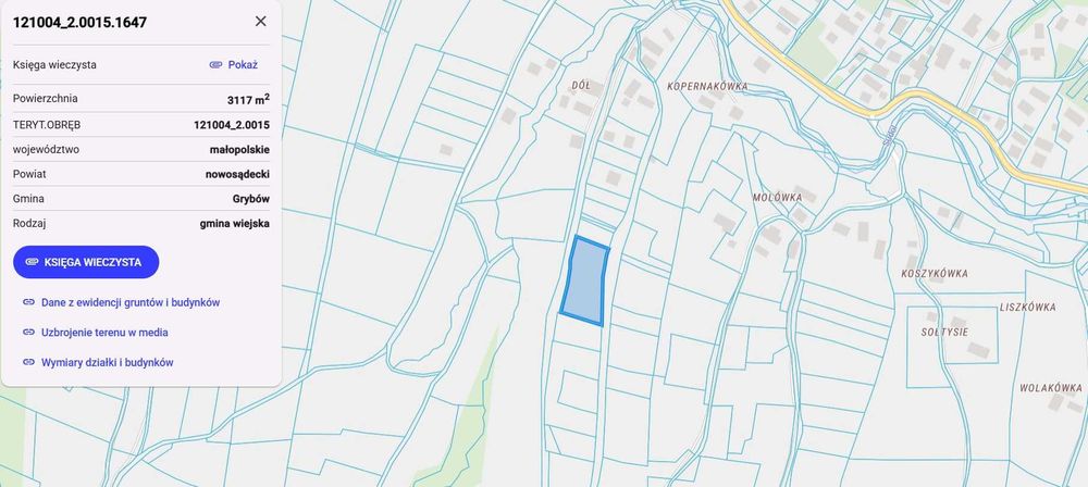 Działka rolno-budowlana - Gródek, gm.Grybów