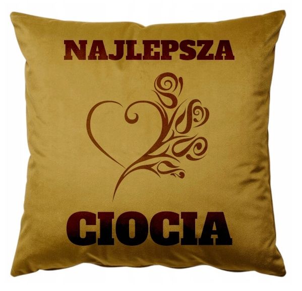 Welurowa poszewka + poduszka 40x40 Prezent Najlepsza Ciocia