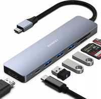 Hub USB C Benfei 7w1 Koncentrator HDMI USB C SD Adapter