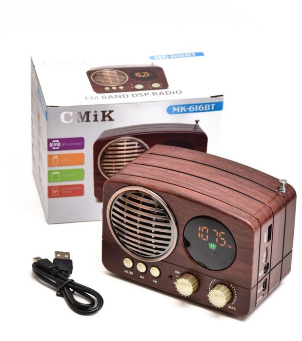 Radio Retro LCD USB Bluetooth Pendrive SD FM AUX
