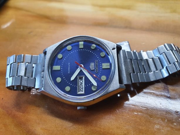 Zegarek Seiko 5 Automatic 17 Jewels 6309 stalowy diver niebieski