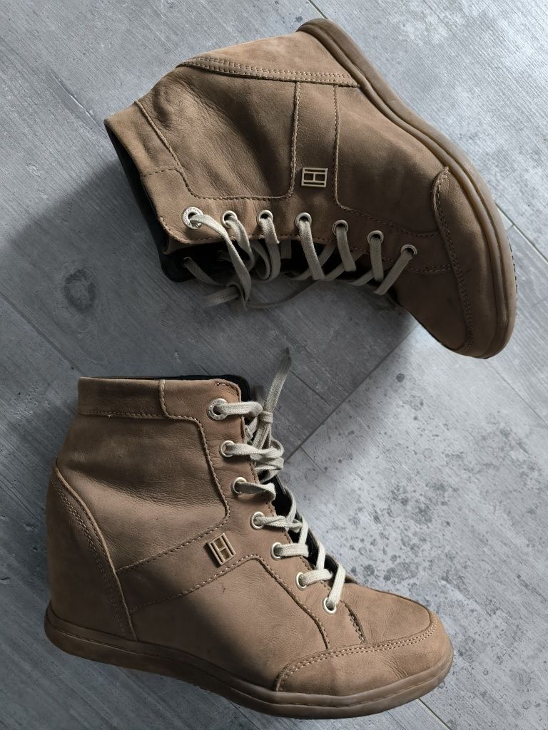 Buty Tommy Hilfiger stella 5n koturny brązowe trampki sneakersy stel