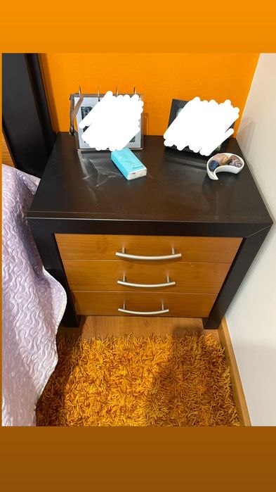 Conjunto cama + mesinhas cabeceira + móvel