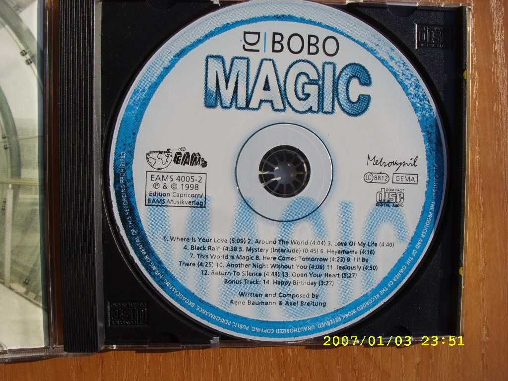 54. Plyta CD; dj. bobo; -Magic, limitowana, 1995 rok.