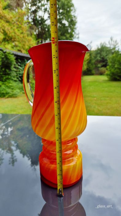 Dzban dzbanek Fiedorowicz Ząbkowice stare kolorowe szkło prl