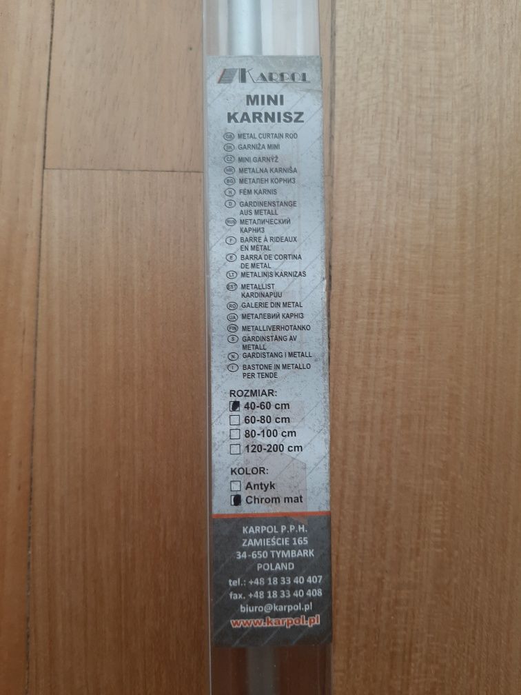Mini karnisz typu zazdrostka
