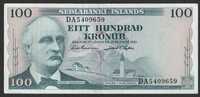 Islandia 100 koron 1961 - TRYGGVI GUNNARSSON - stan 2