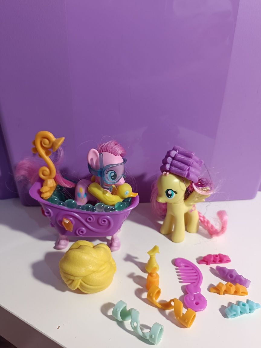 Kompletny Zestaw MLP Crystal Sparkle Bath G4 Hasbro Fluttershy Pinkie