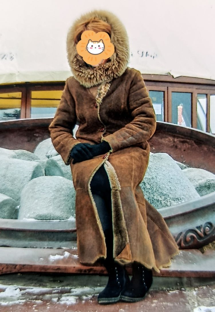 Довга штучна дублянка. Искусственная дубленка длинная. Пальто. Шуба