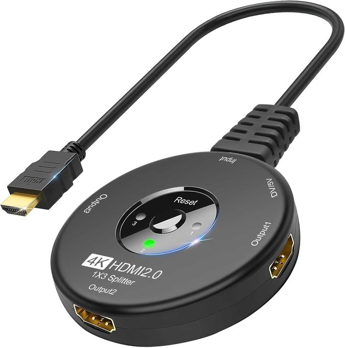 Przełącznik HDMI 4K 60Hz 3 wejścia 1 wyjście splitter HDMI 3-portowy