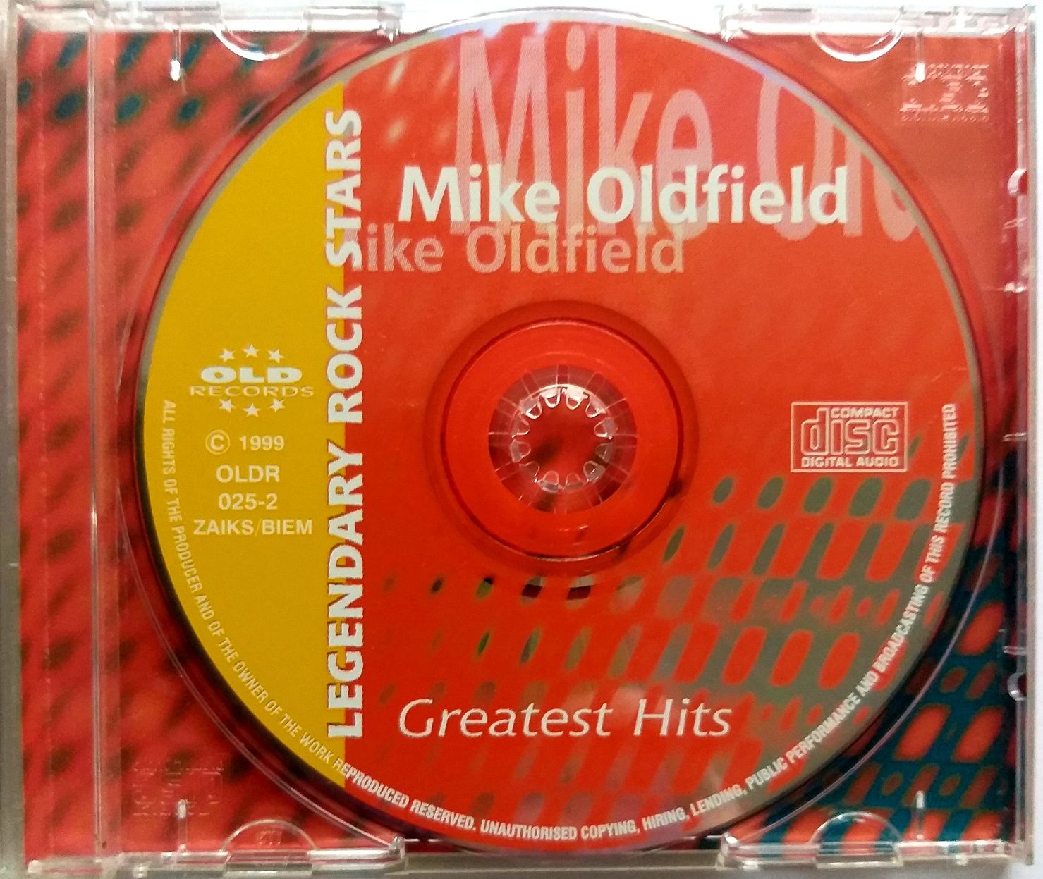 Miles Oldfield Legendary Rock Stars Greatest Hits Tubular Bells 1999r