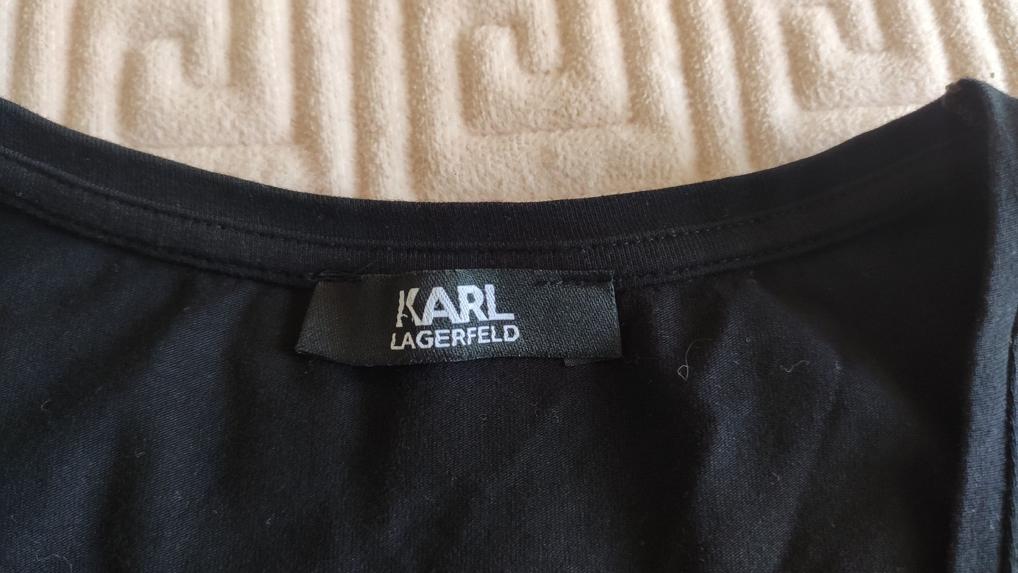Футболка от 10 до 14-15 лет Karl Lagerfeld чёрная со стразами