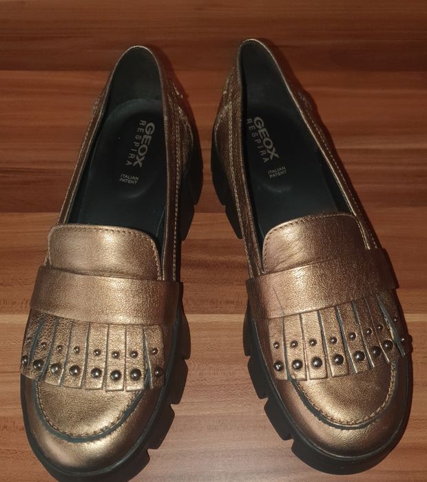 Buty Geox 37 złote skóra