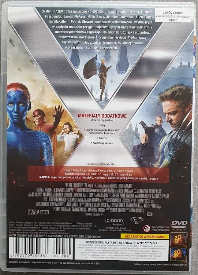 X-Men: Przeszłość, która nadejdzie – X-Men: Days of Future Past – DVD
