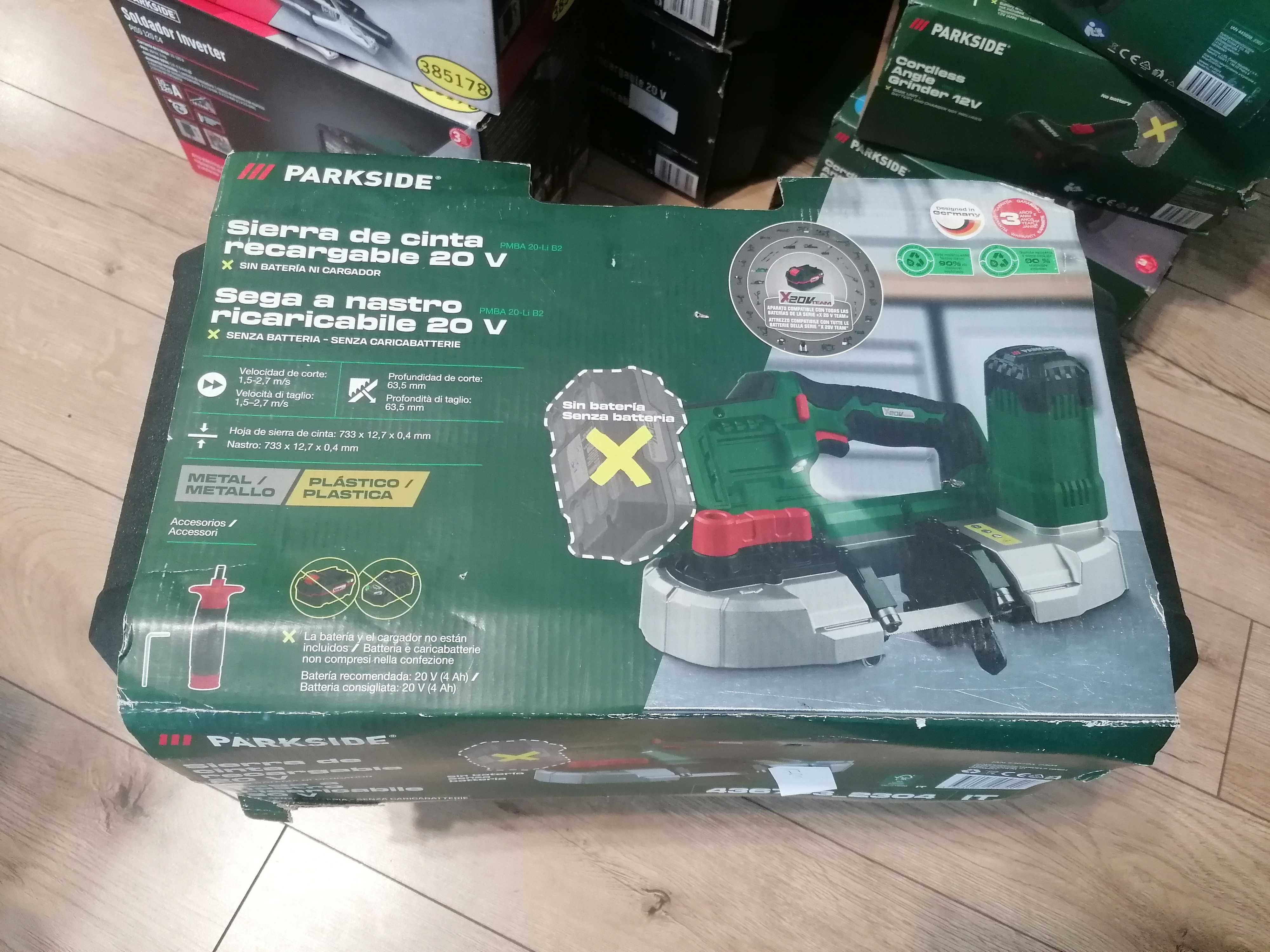 Akumulatorowa piła taśmowa 20 V, PARKSIDE PMBA 20 walizka