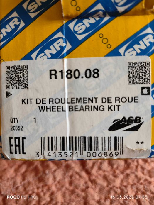 SNR R18008. Підшипник маточини