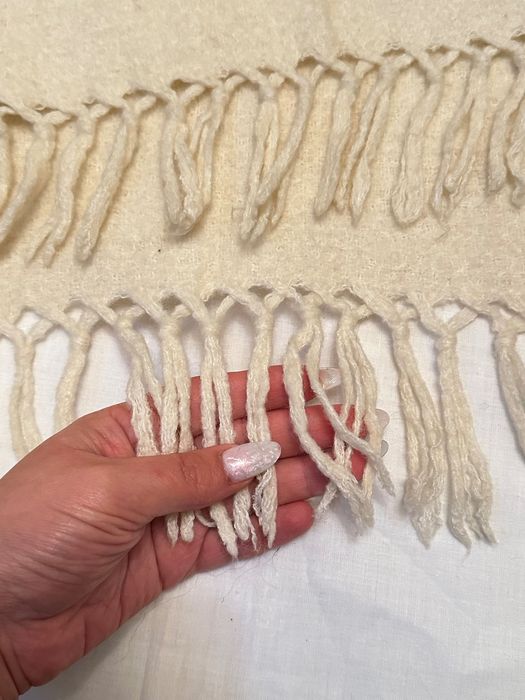 Молочний/білий теплий шарф, зимовий бежевий палантин