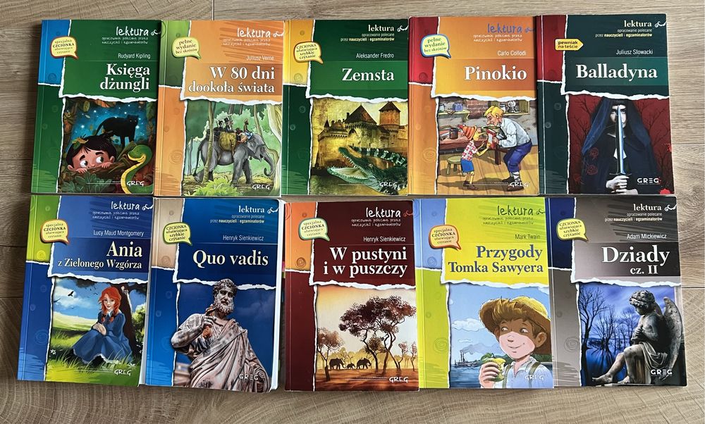 Lektury szkolne szkoła  podstawowa 10 sztuk