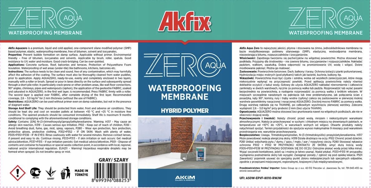 Membrana polimerowa AQUA ZERO Hydroizolacyjna-pokrycie dachów, tarasów