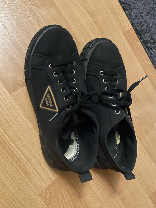 Creepers trampki na koturnie czarne 40
