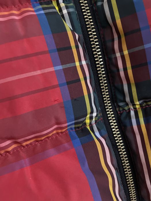 Kurtka puchowa Moschino r.36 w kratę kratkę puch pierze tartan plaid