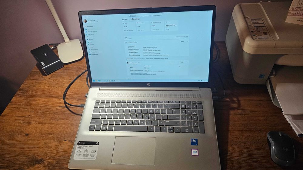 Laptop HP 17-CN4033CL i5Ultra 16 GB / 512 GB srebrny na gwarancji