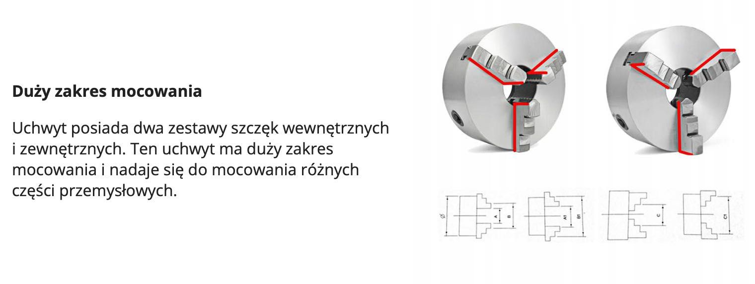 UCHWYT TOKARSKI 3 Szczękowy 100 mm Stal Hartowana Samocentrowanie