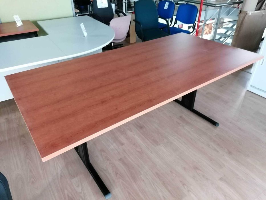Mesa reuniões  preta/cerejeira 200x100