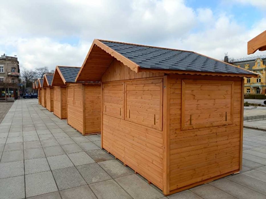 DOMEK HANDLOWY 3 Drewniany Sklepik - Pawilon Targowy Jarmark PRODUCENT