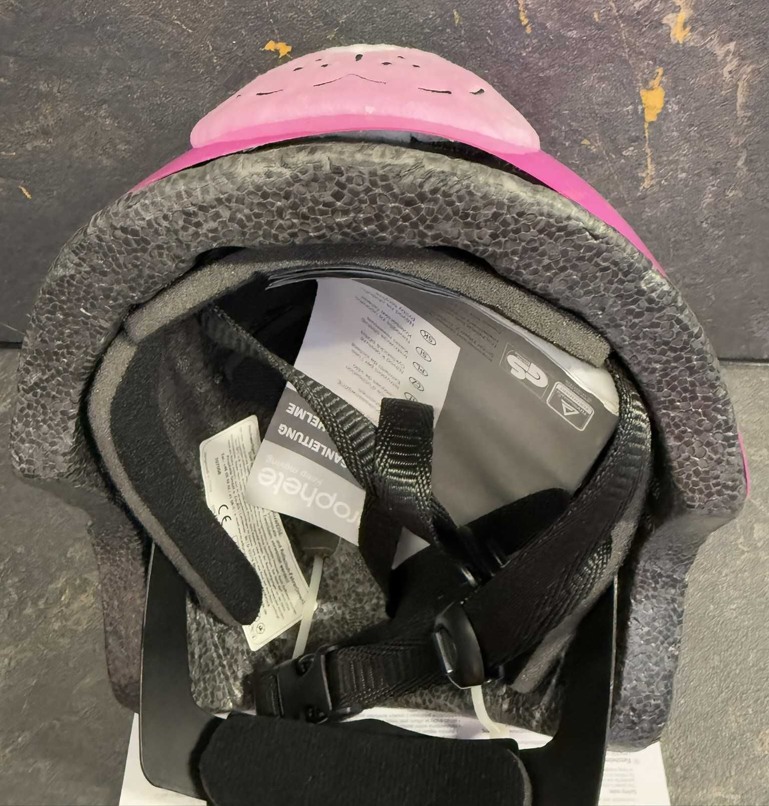 Kask rowerowy dziecięcy z motywem zwierzęcym różowy rozmiar S