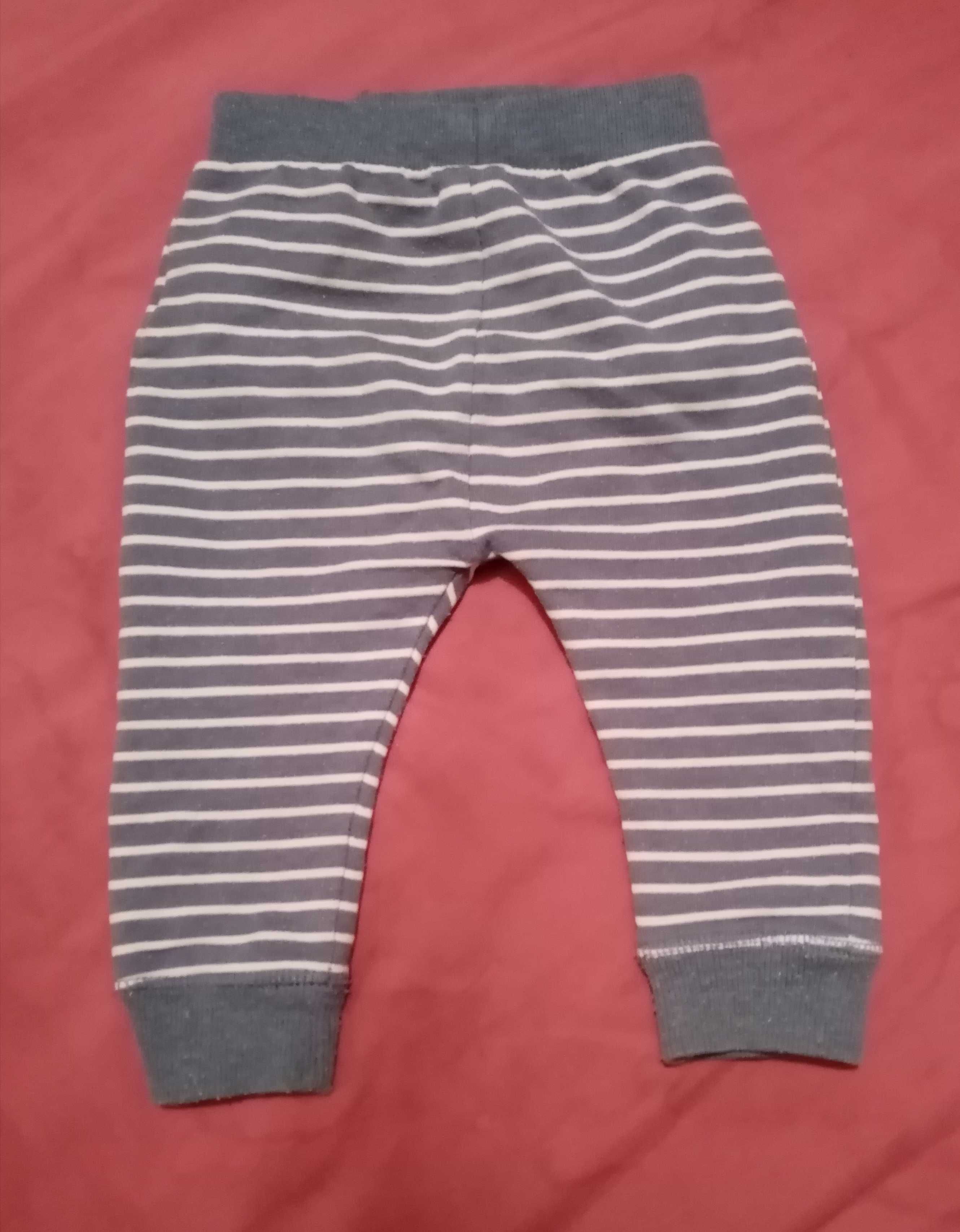 Spodnie dresowe w paski dla niemowlaka 68 niebiesko-białe