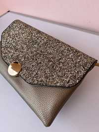 Clutch de festa bronze c/ alça amovível