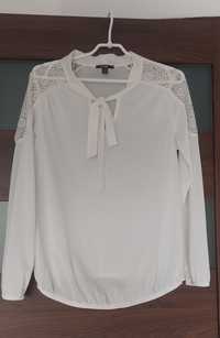 Koszula bluzka koszulowa Kiabi biała z koronką 38 40 M L