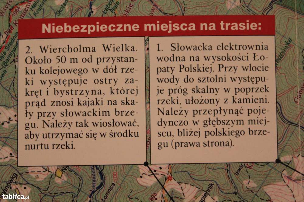 Spływ Popradem-mapa-szlak kajakowy-Muszyna-Nowy Sącz-818