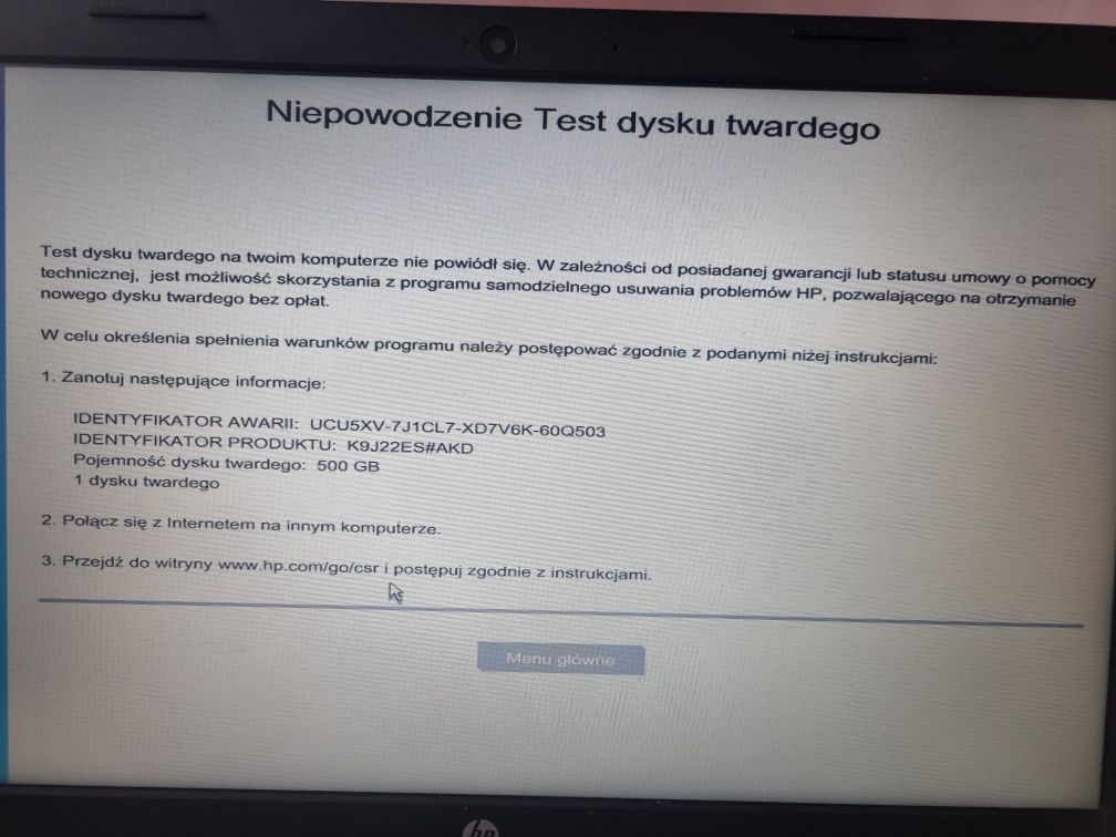 Laptop HP i3 uruchamia się