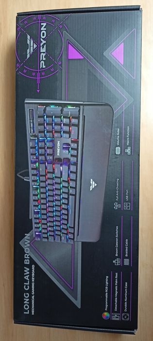 klawiatura mechaniczna, gamingowa PREYON Long Claw Brown Gateron Brown