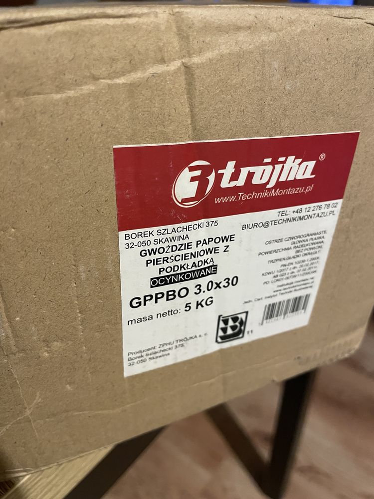 Gwoździe  papowe pierścieniowe  z podkładką