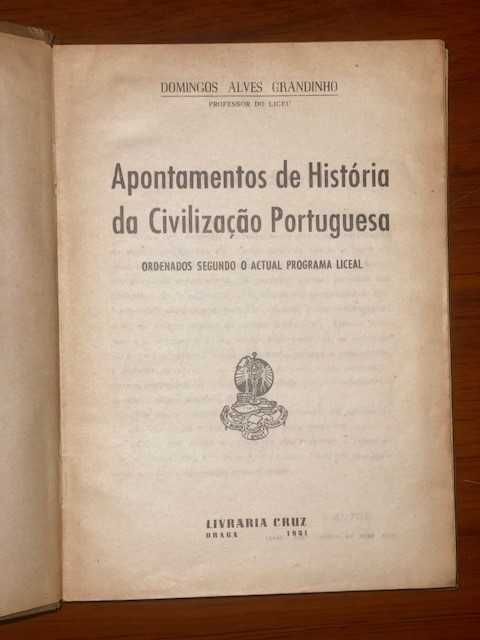 Apontamentos de histórias da civilização portuguesa