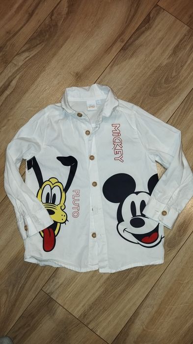 Biala koszula myszka Miki pluto Disney 92 jak nowa