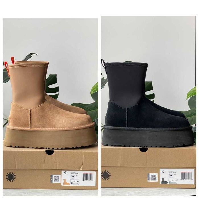 Женские зимние ботинки UGG Classic Dipper Boots замшевые сапоги угги